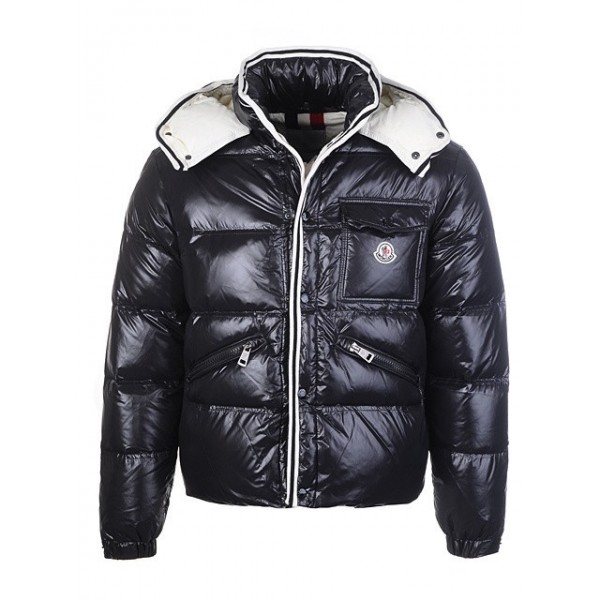 Moncler Simple corto nero Zipper Slash e tasche caldo Uomo Cappotti uscita